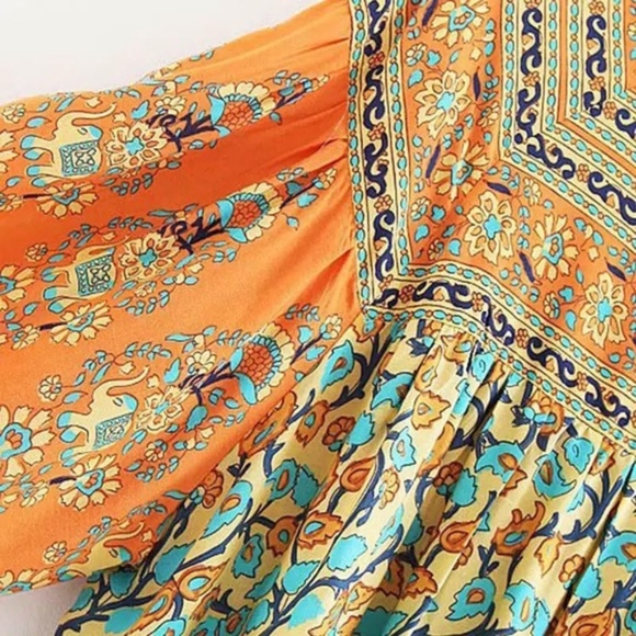 5⭐️ FAV BESTSELLER NEW BOHO DELIRIUM YELLOW PEASANT BLOUSE TOP SHIRT - Picture 5 of 7